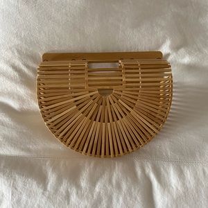 Wooden clutch handbag